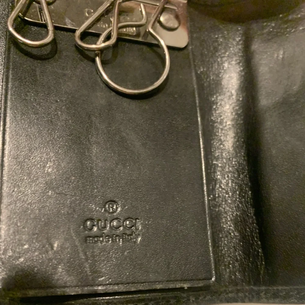 Vintage Gucci GG logo black Canvas and Leather Key Case Holder Wallet Organizer - Picture 9 of 12